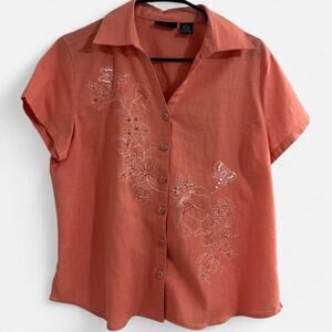 Vintage 90s “Erika” Linen Blend Button Up Shirt